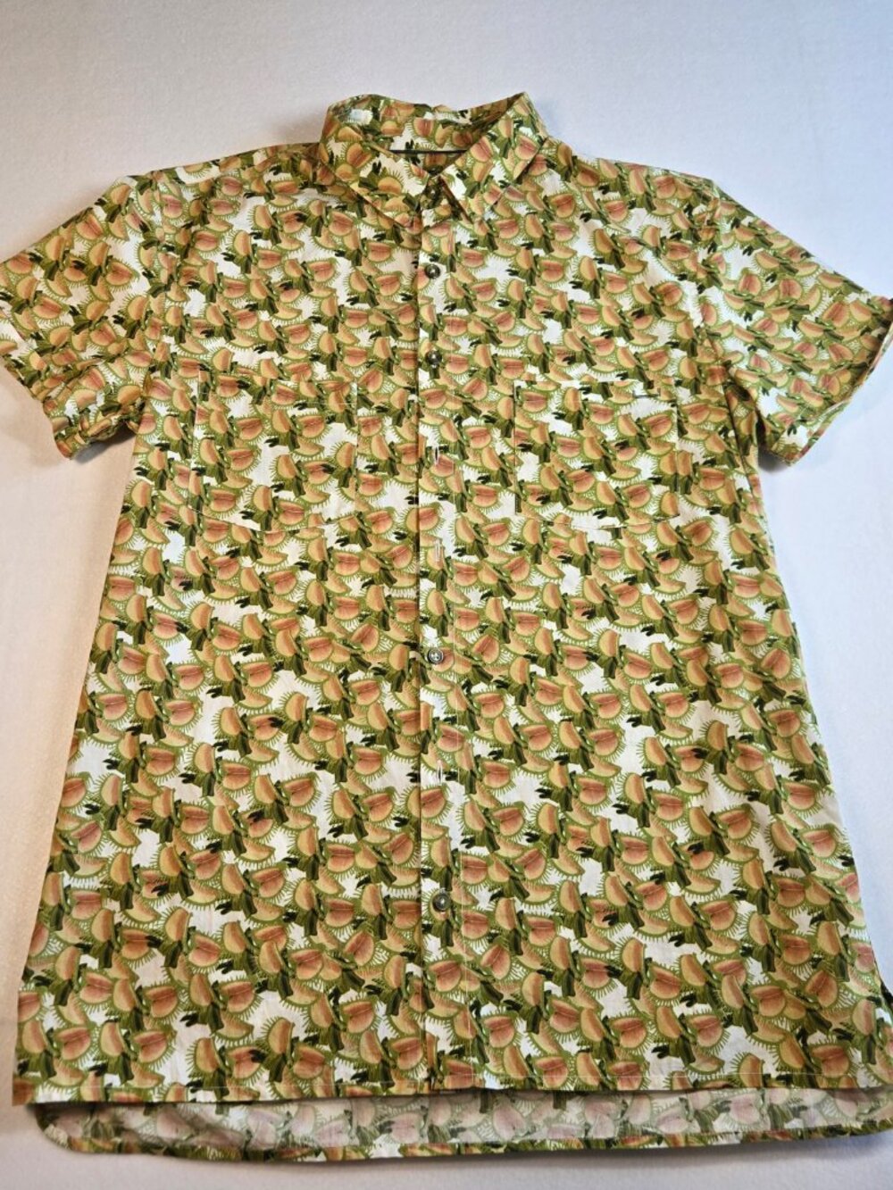 Adolfo Dominguez Floral Short‎ Sleeve Shirt Size S